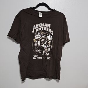 Arkham Anthems Brown Graphic Batman T-Shirt L